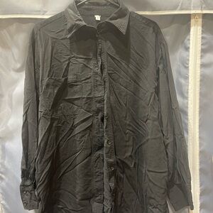 Glam Charcoal Button-Up Shirt